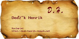 Deák Henrik névjegykártya