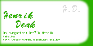 henrik deak business card